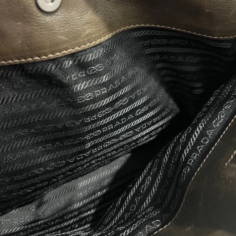 Prada Dark Brown Leather Crossbody Bag - calfskin - Picture 10 of 13
